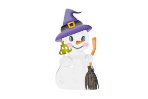 Cute Halloween Witch Snowman