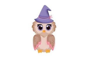 Cute Owl with Witch Hat