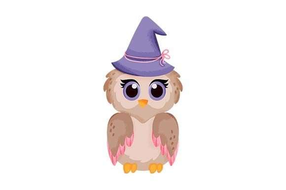 Cute Owl with Witch Hat