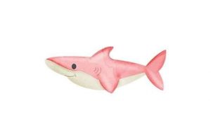 Cute Pink Shark - Watercolor
