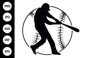 Baseball Player with Baseball SVG