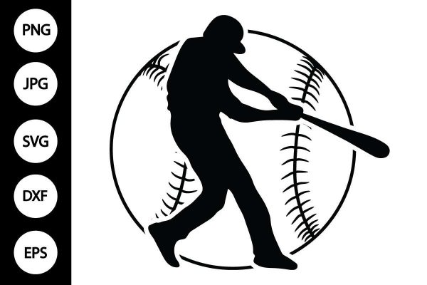 Baseball Player with Baseball SVG