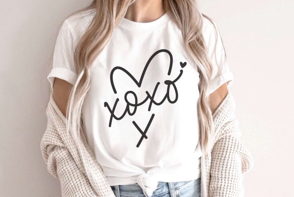 Xoxo Heart Valentine Svg for Shirt