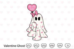 Valentines Ghost Svg Valentine Svg