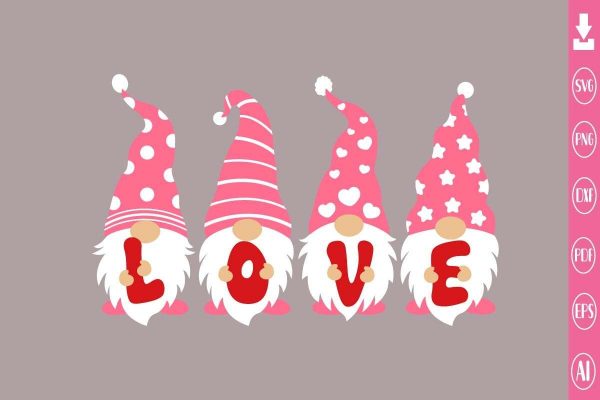 Valentine Gnome Svg Valentine Svg