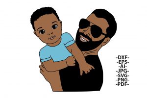 Fathers Day Svg, Afro Boy Svg, Dad Svg