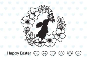 Floral Bunny Svg Easter Svg