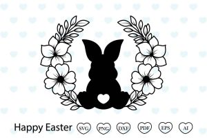Floral Bunny Svg Easter Svg