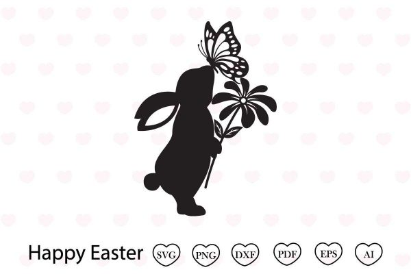 Spring Bunny Svg Easter Svg Silhouette