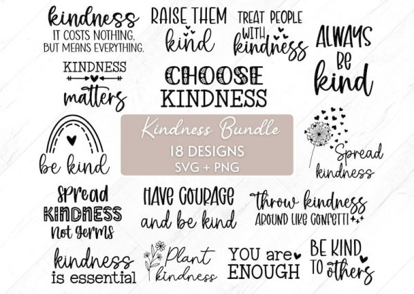 Positive svg, Kindness svg Bundle, Positive Quotes svg, Kind svg, Kindness png, Encouraging svg, Choose Kind svg, Awareness svg, Hope svg