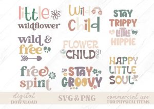 Hippie svg, Baby Girl svg Bundle, Newborn svg, Boho svg, Retro svg, Baby Girl png, Baby Girl Onesie svg, Minimalist svg, Groovy svg