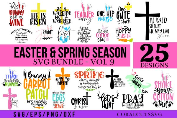 Easter & Spring Season Bundle of 25 SVG