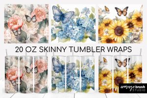 Butterfly Tumbler Sublimation Designs