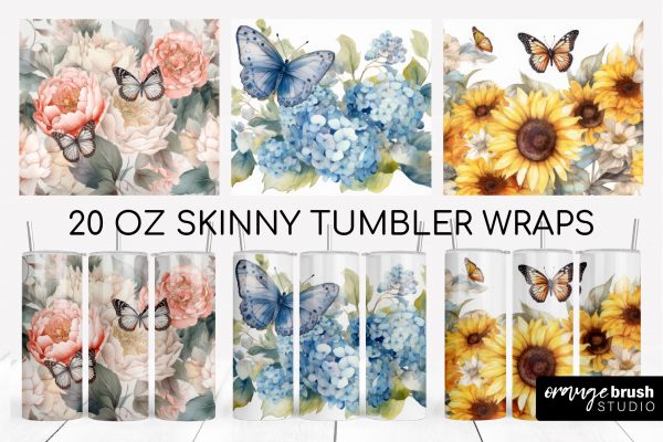 Butterfly Tumbler Sublimation Designs