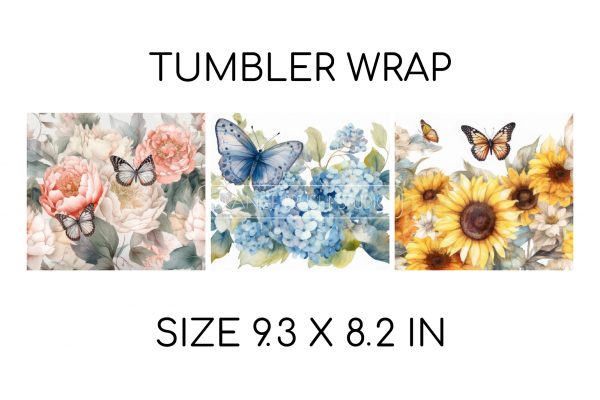 Butterfly Tumbler Sublimation Designs