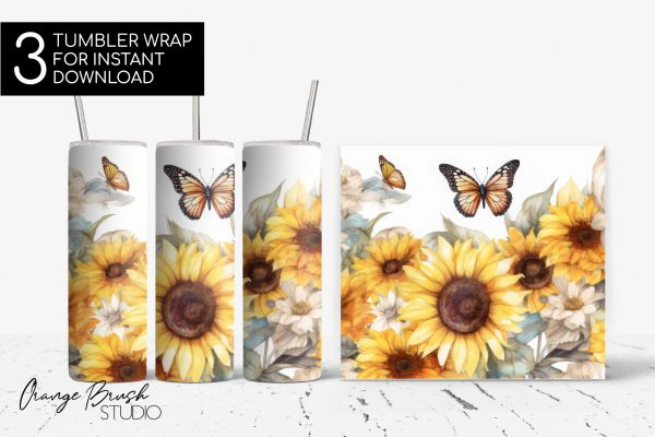 Butterfly Tumbler Sublimation Designs