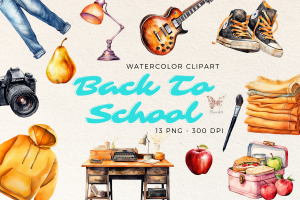 Back to School Bundle Watercolor