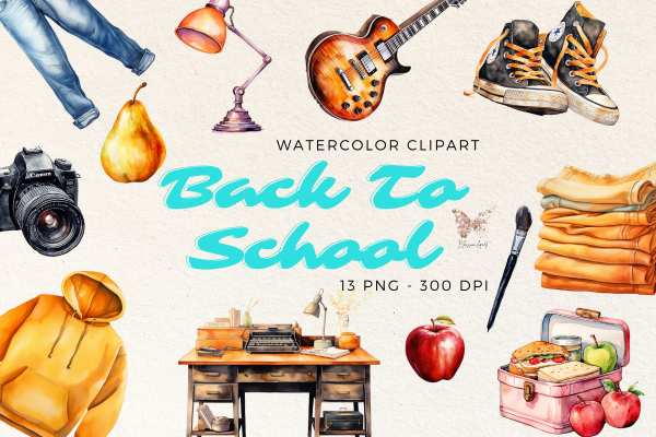 Back to School Bundle Watercolor