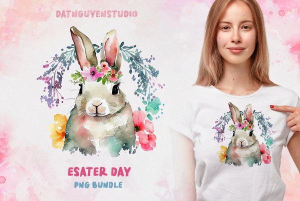 Bunny Bundle Easter Day, PNG Bundle