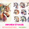 Unicorn Sticker Collection Bundle PNG