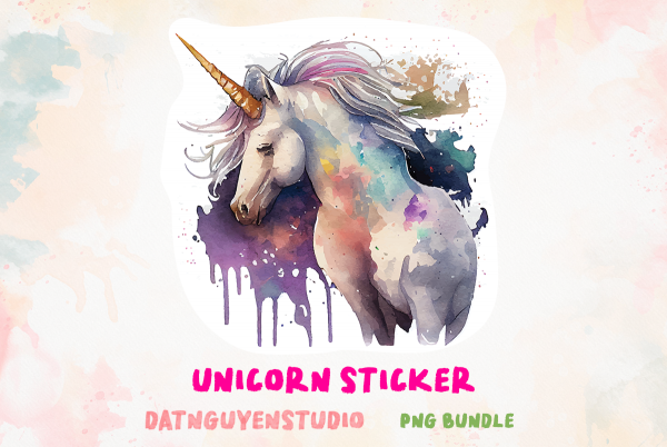 Unicorn Sticker Collection Bundle PNG