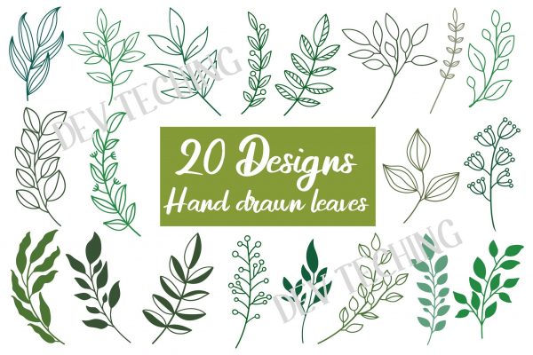 Hand Drawn Leaves Svg Bundle