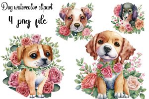 Dog Watercolor Clipart Bundle