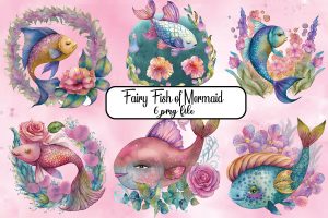 Fairy Fish of Mermaid Sublimation Bundle