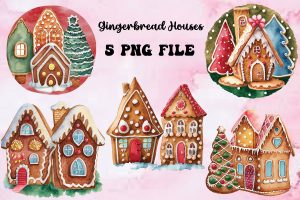 Christmas Gingerbread Houses Sublimation