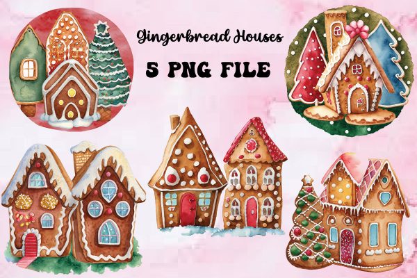 Christmas Gingerbread Houses Sublimation