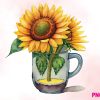Sunflower Watercolor Clipart Bundle