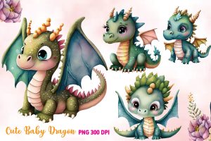 Cute Baby Dragon Sublimation Bundle