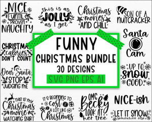 Funny Christmas SVG Bundle, Christmas sign svg , Merry Christmas svg, Christmas Ornaments Svg, Winter svg, Xmas svg, Santa svg