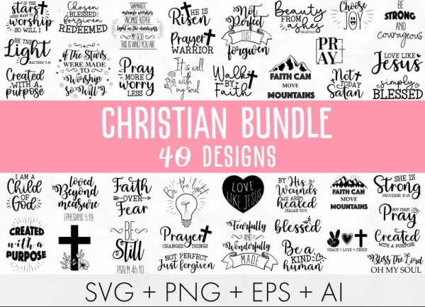 Christian svg bundle, Religious svg, Scripture svg, Bible Verse svg, Blessed svg, Jesus Svg, God Svg, Faith svg, Cut Files for Cricut