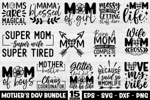 Mothers Day SVG Bundle, Mom Quotes SVG