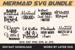 Mermaid SVG Bundle Vol. 7
