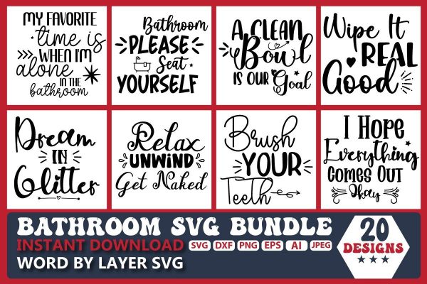 Bathroom SVG Bundle Vol.2