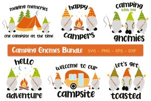 Camping with Gnomes Svg Bundle, Camp Svg