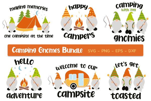 Camping with Gnomes Svg Bundle, Camp Svg
