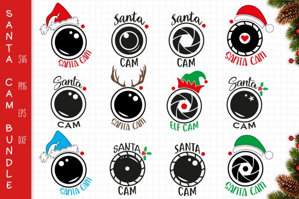 Santa Cam Bundle Svg, Christmas Bundle