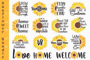 Sunflower Quotes Bundle, Sunflower Svg