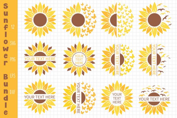 Sunflower Bundle Svg, Sunflowers Svg