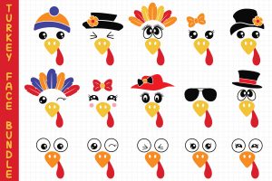 Turkey Faces Bundle Svg