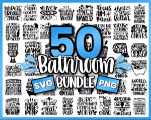 Bathroom Svg Bundle, Bathroom Signs Svg Cut Files, Cricut svg
