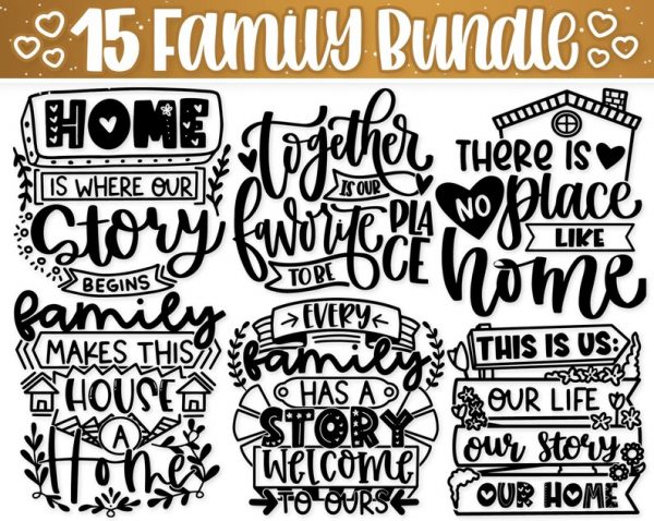 Family Svg Bundle, Family Sign Svg, Files For Cricut
