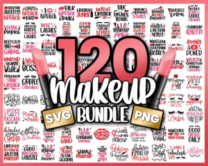 Makeup Svg Bundle, 120 Makeup svg, Lipstick svg, Eyelashes svg
