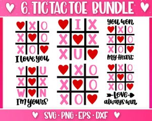 Tic Tac Toe Svg Bundle, Valentines Day Svg Bundle, Valentines Day Shirt Svg