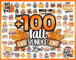 Fall Svg Bundle, Autumn Svg, 100 Svg Designs